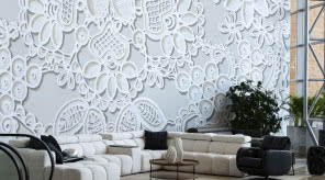 Haftem malowane - koronkowy mural NeSpoon odmienia wnętrze DOMOTEKI