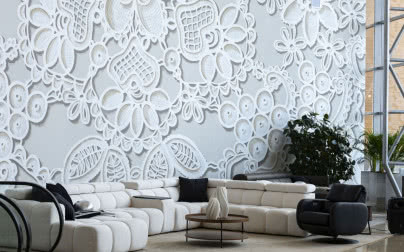 Haftem malowane - koronkowy mural NeSpoon odmienia wnętrze DOMOTEKI