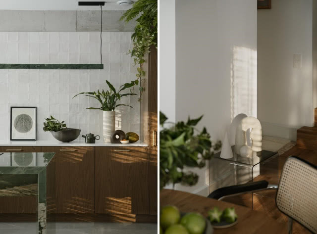 Drewniana kuchnia bez szafek górnych