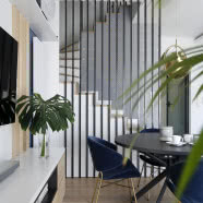 Trzykondygnacyjny dom: połączenie kobiecego pragmatyzmu z nienaganną stylistyką