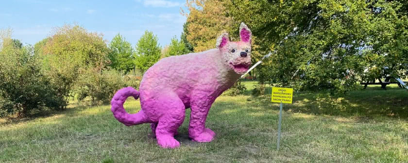 W parku na Ochocie stanęły nietypowe rzeźby. Mają przypominać właścicielom o sprzątaniu po swoich psach!