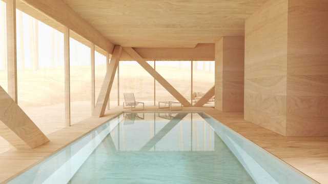 Dom z Grotą - basen na parterze