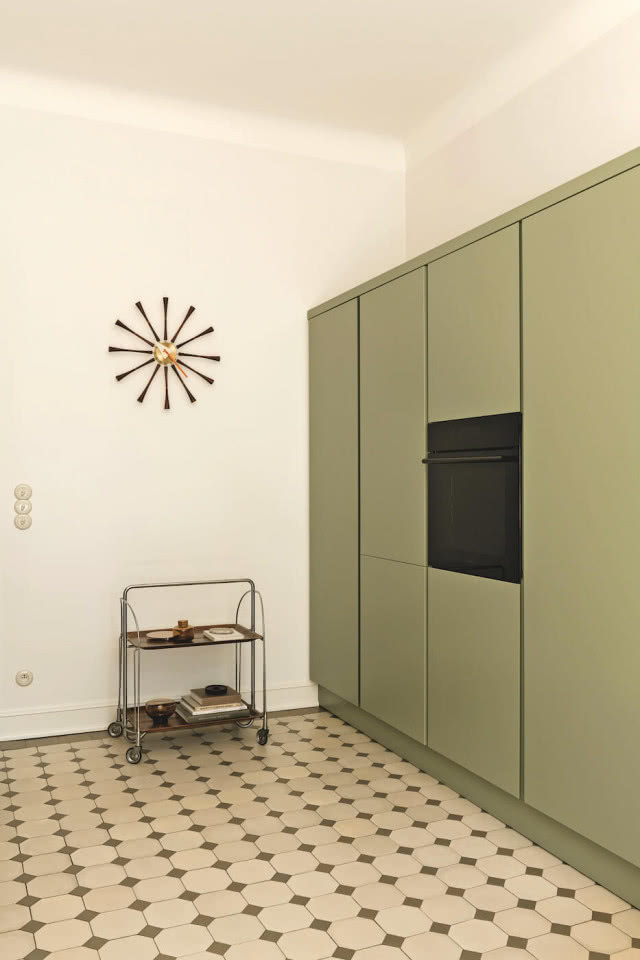 zielone meble kuchenne - odcień oliwkowy