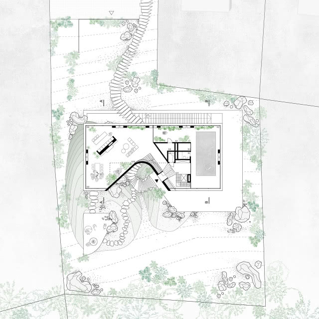 Dom z Grotą - szkic