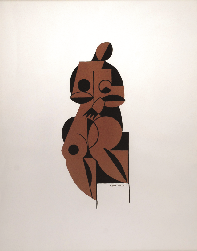 Henryk Berlewi, „Akt”, litografia dwubarwna, papier, 61 x 50 cm