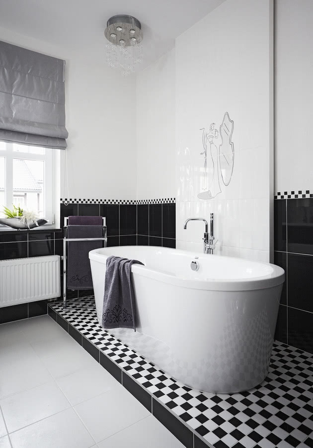 Łazienka stylem nawiązuje do lat 30. XX w....