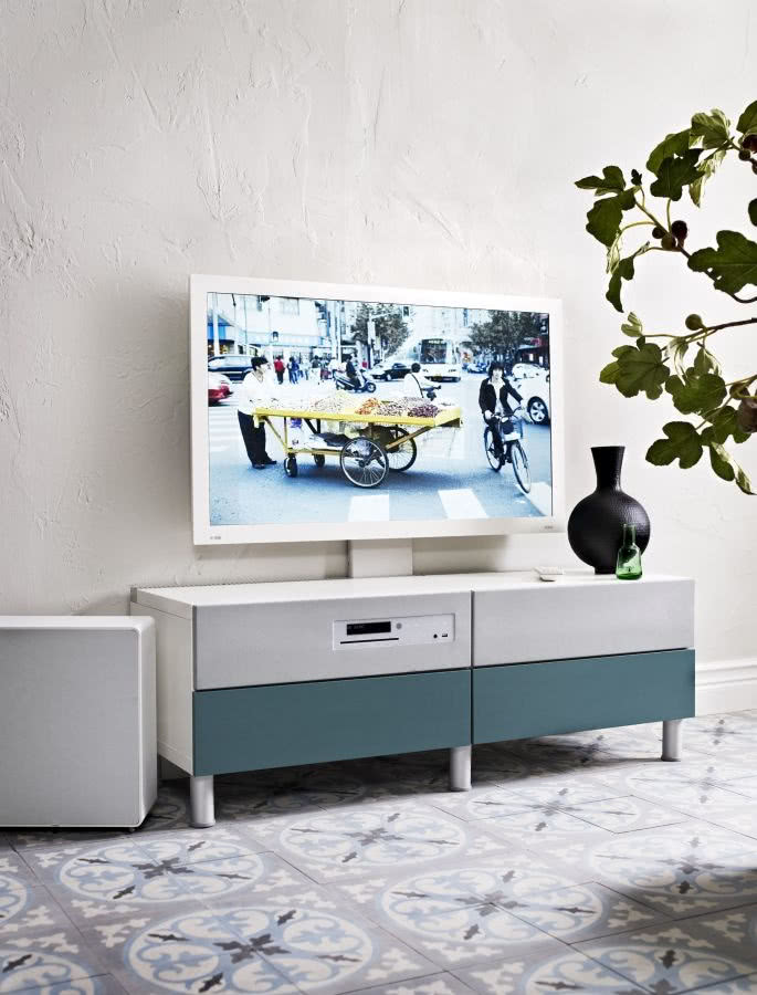 Szafka BESTÅ w kolorze biały/szaroturkusowy i...