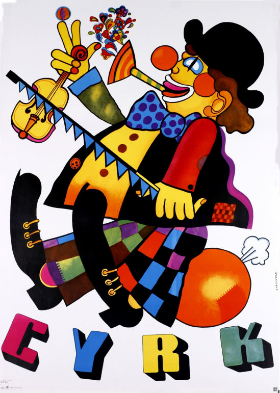 Marian Stachurski, "Klaun z Piłą", 97 x 68 cm