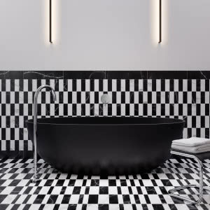 Harmonia kontrastów - odkryj łazienkę w stylu Maximalist Bauhaus pełną elegancji i ekspresji