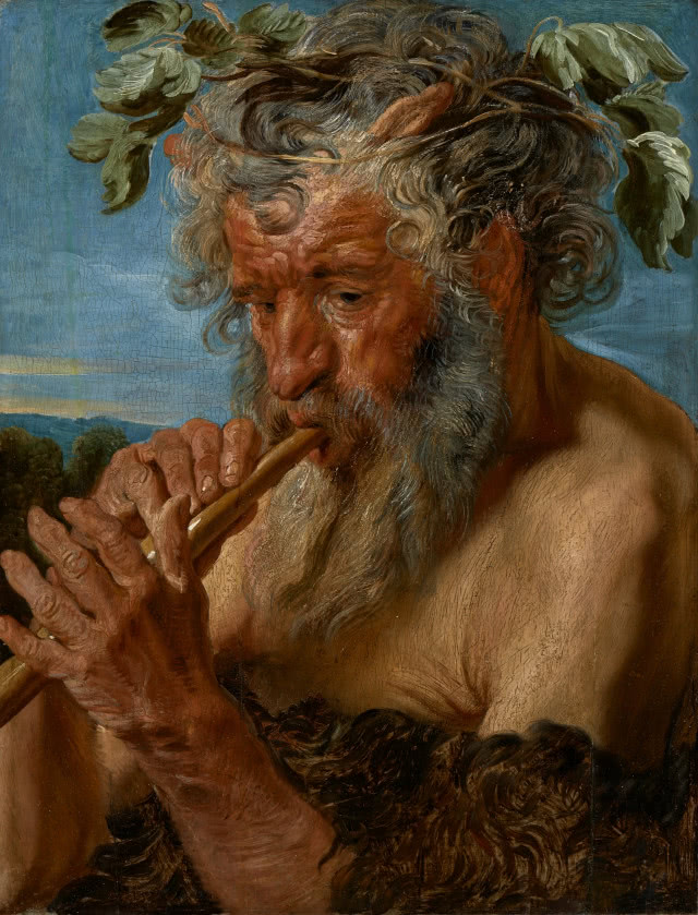 Jacob Jordaens (1593–1678),
Satyr grający na flecie,
ok. 1620–1621
olej, deska 
Muzeum Łazienki Królewskie w Warszawie 
