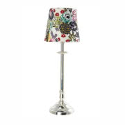 Lampa stołowa z abażurem w kwiaty