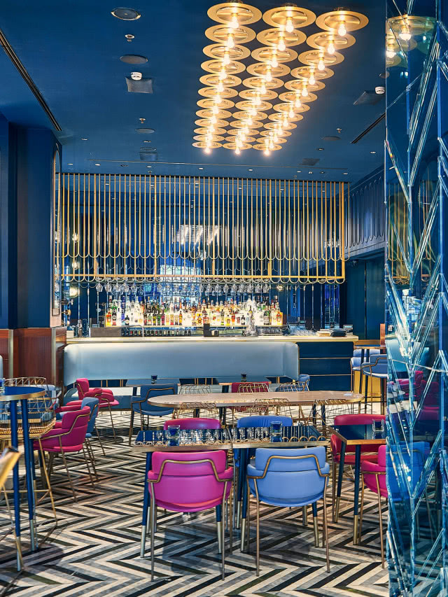 współczesne designerskie wnętrze restauracji Terrazza Aperol