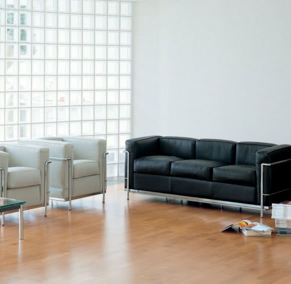Fotel i sofa LC2, Cassina, proj. Le Corbusier 