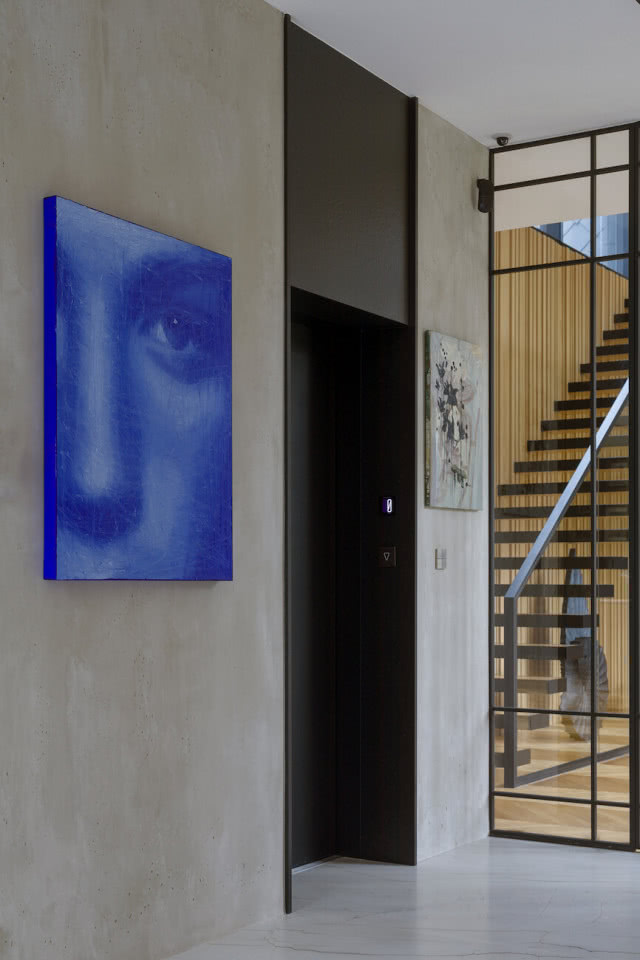 obraz niebieski dom wnętrza