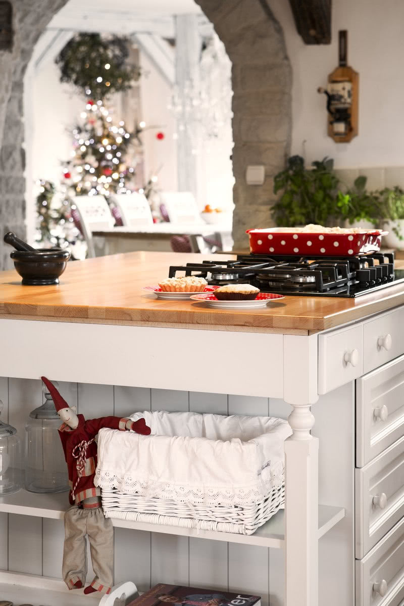 W kuchni w angielskim stylu nie mogło zabraknąć...