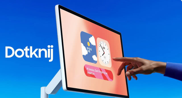 Samsung The Movingstyle – dotykowy ekran Smart TV z obsługą gestów, wyświetlający widżety i powiadomienia na nowoczesnym interfejsie