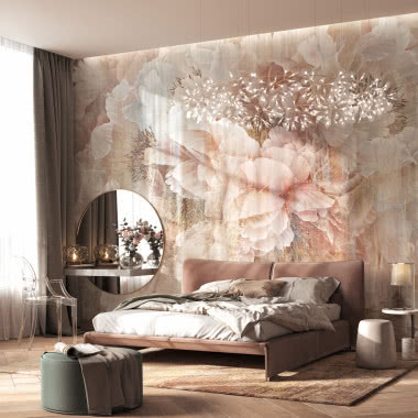 Tapeta w sypialni z motywem roślinnym