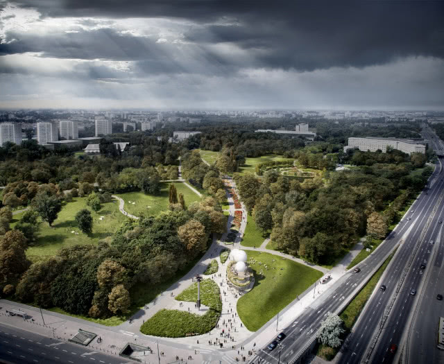 Pole Mokotowskie widok z lotu ptaka