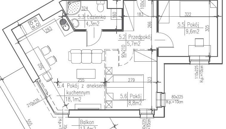 Powiększamy salon i aneks kuchenny