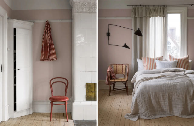 różowa tapeta na ścianę