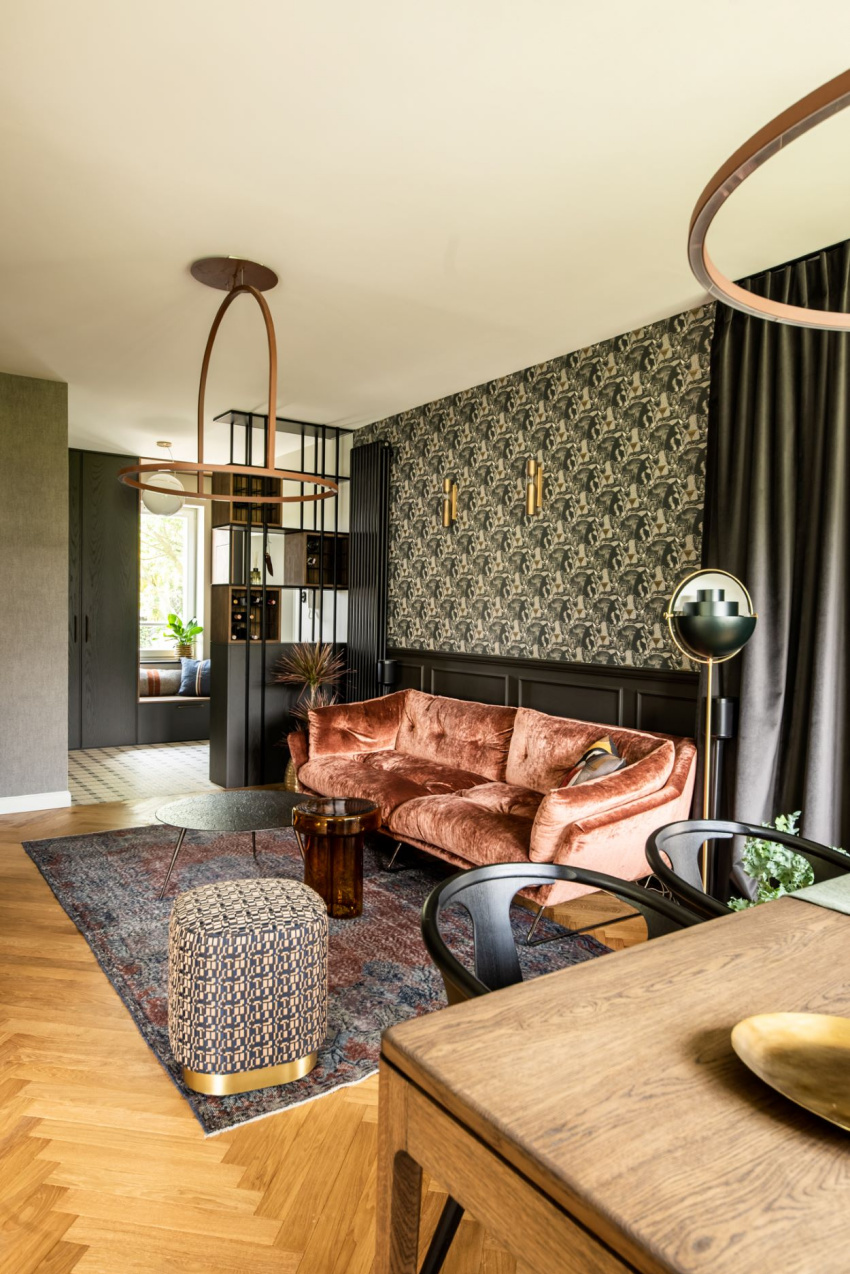 Faktury i wzory tworzą klimat wnętrza.