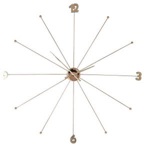 Zegar ścienny Umbrella, różowe złoto, KARE DESIGN, 299 zł