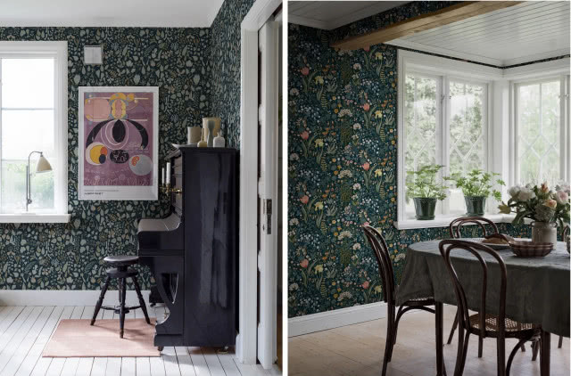 ciemna tapeta do wnętrza