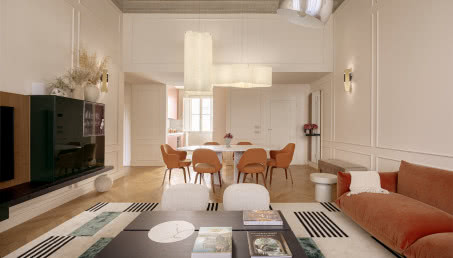 Klasyczna architektura i współczesny design - apartament we Florencji