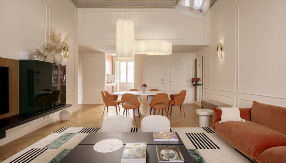 Klasyczna architektura i współczesny design - apartament we Florencji