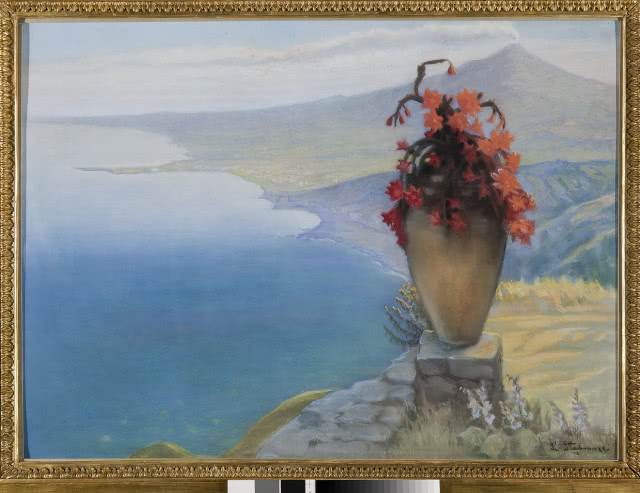 Kazimierz Stabrowski (1869–1929)
Widok Taorminy
1901
pastel, tektura
Muzeum Narodowe w Warszawie 
