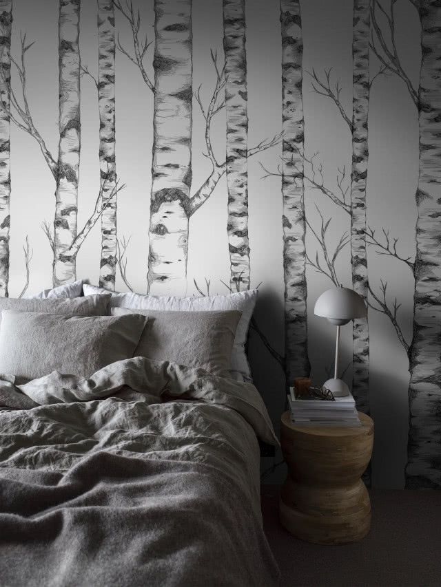 tapeta w męskiej sypialni