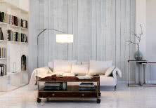 Ściany w salonie: na (foto)tapecie naturalne materiały 