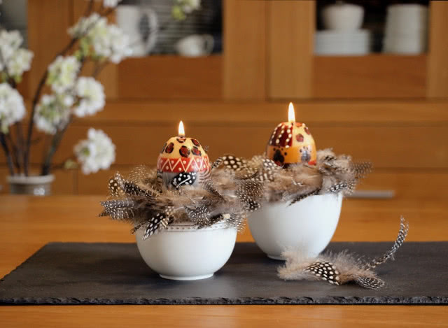 miseczki z piórkami