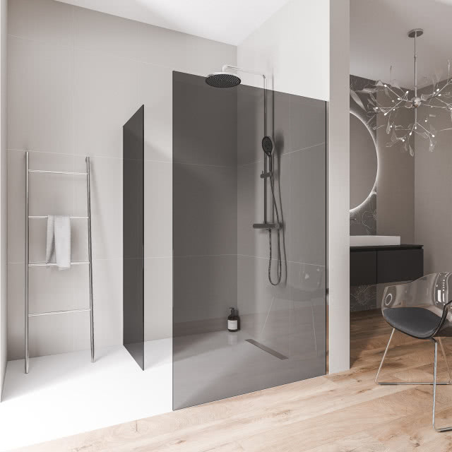 kabina prysznicowa z odpływem liniowym