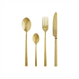 Zestaw sztućców 4 elementy złoty mat, 129 zł, MADAM STOLTZ