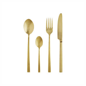 Zestaw sztućców 4 elementy złoty mat, 129 zł, MADAM STOLTZ