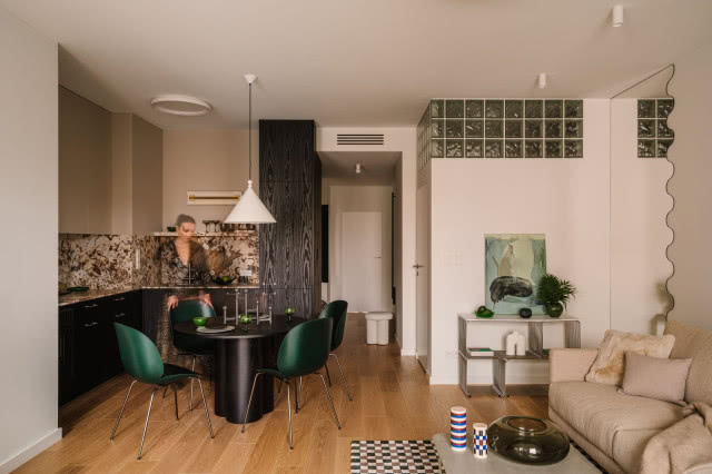 salon z kuchnią aranżacja