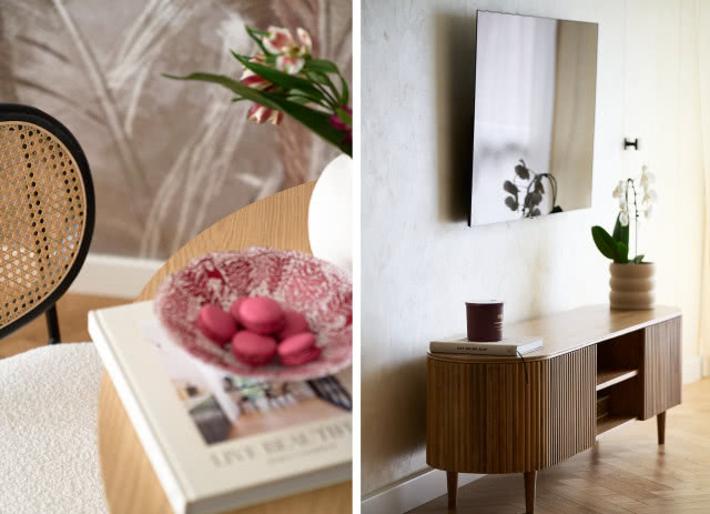 Drewniane detale w jasnym wnętrzu