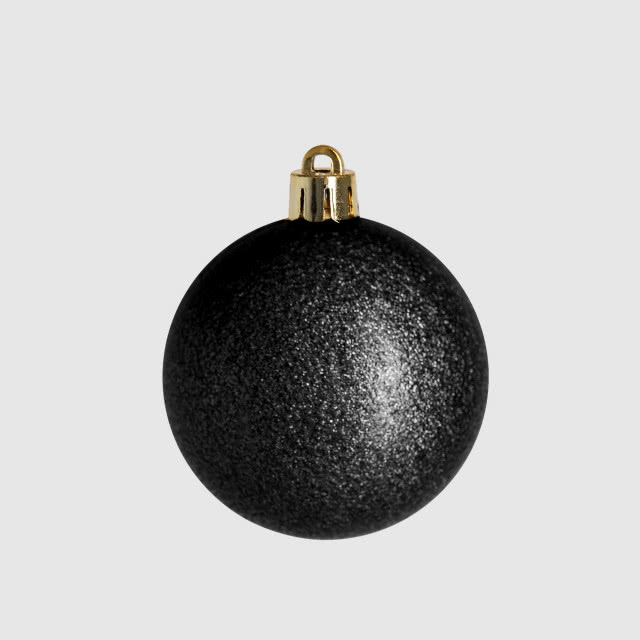 czarna okrągła bombka