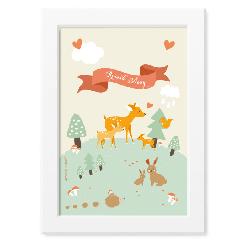 Obraz w ramce Las personalizowany / format A4,...