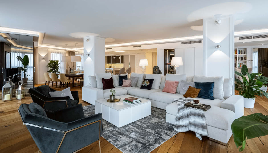 Nowoczesna elegancja. Apartament w stylu glamour 