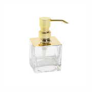 Szklany dozownik ze złotym detalem