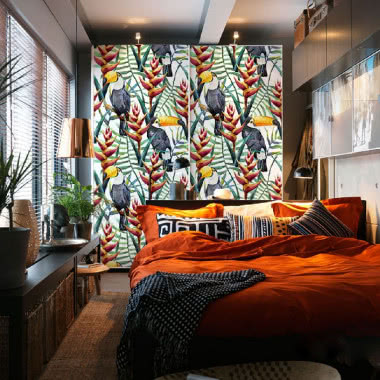 Dżungla w sypialni - dekoracyjne naklejki