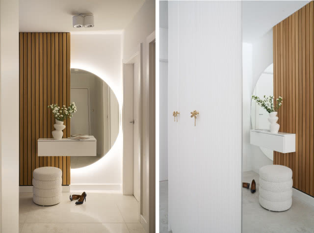 Aranżacja lameli w przedpokoju