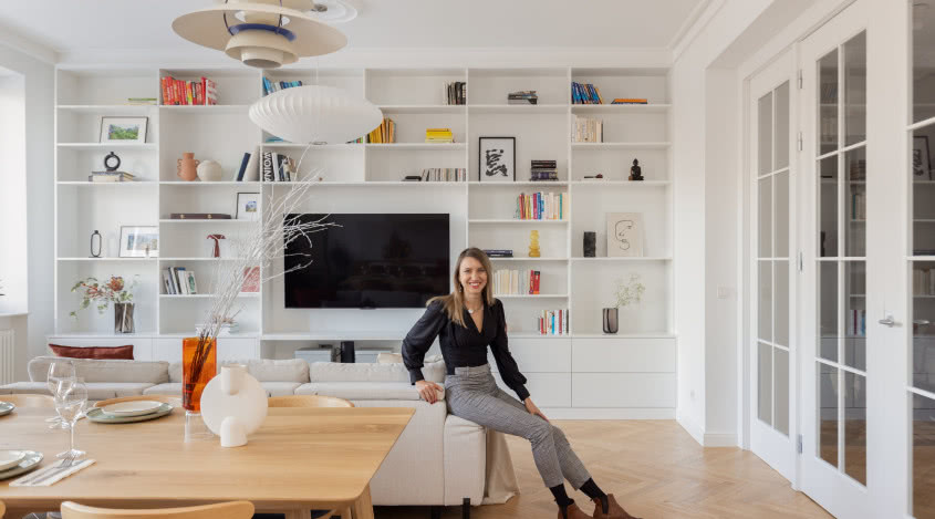 Francuska jodełka i duński design - tak powstało 100-metrowe wnętrze przedwojennej kamienicy!