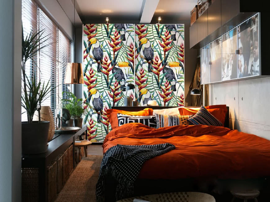 Dżungla w sypialni - dekoracyjne naklejki