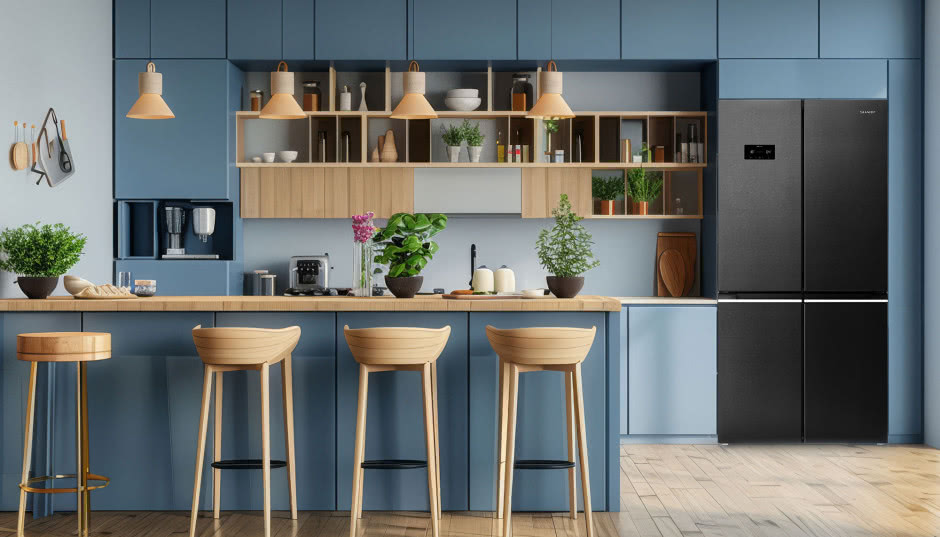 AdvancedFresh - Twój sojusznik w walce z mikroorganizmami w czterodrzwiowej lodówce SJ-NFA35IHXAE-EU Dark Inox