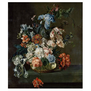 Panel dekoracyjny Still Life with Flowers in a Glass Vase, The Ibis Print Gallery, Etsy, od 138 zł 