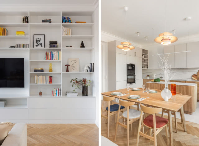 otwarta przestrzeń kuchni połączonej z salonem