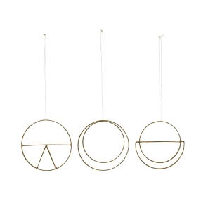 Dekoracja choinkowa Dreams ⌀6.5 cm (3/set) mosiądzowa, 35 zł, HOUSE DOCTOR